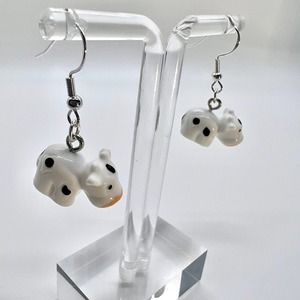 Cow Earrings - Black and White Animal Earrings - Mini Cows - Farm Earrings
